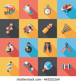 Sport and fitness icons set