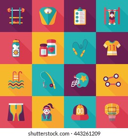 Sport and fitness icons set