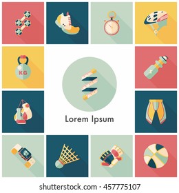 Sport and fitness icons set
