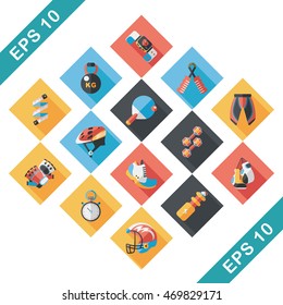 Sport and fitness icons set