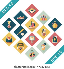 Sport and fitness icons set