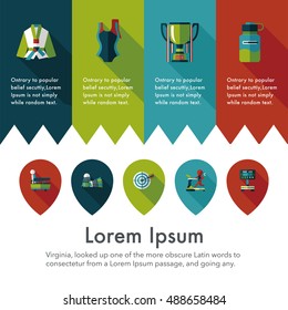Sport and fitness icons set