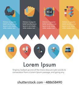 Sport and fitness icons set