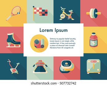 Sport and fitness icons set