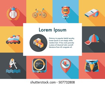 Sport and fitness icons set