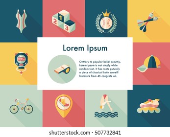Sport and fitness icons set