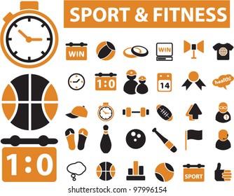 sport & fitness icons, vector