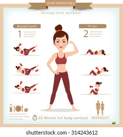 Sport and fitness infographics. Home workout. Vector.
