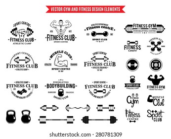 Sport and Fitness Logo Templates, Gym Design Elements