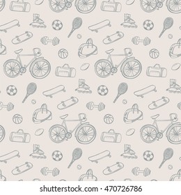 sport fitness objects pattern