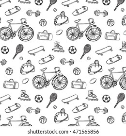 sport fitness objects pattern