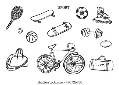 sport fitness objects set