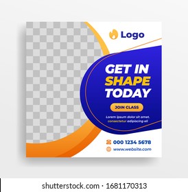 Sport fitness promotion marketing banner social media template vector eps