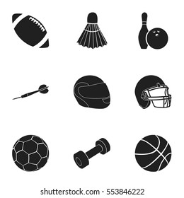 Sport and fitness set icons in black style. Big collection of sport and fitness vector symbol stock illustration