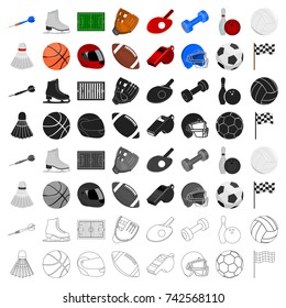 Sport and fitness set icons in cartoon style. Big collection of sport and fitness vector symbol stock illustration