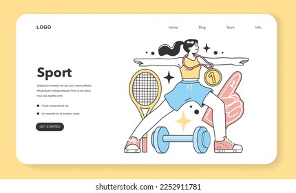 Sport and fitness training business web banner or landing page. Areas for a starting and developing a new start-up, local business. Potential for growth and success. Flat Vector Illustration