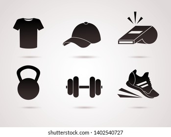 Sport, fitness vector icon set. 