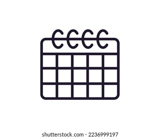 Sport, fitness and weight loss concept. Trendy sign drawn in line style. Perfect for web sites, apps, UI, adverts. Editable stroke. Vector line icon of calendar 