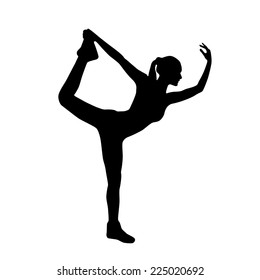 sport fitness woman exercise workout silhouettes, black girl isolated over white background