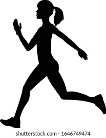 sport fitness woman running shadow vector