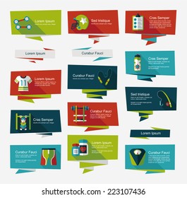 sport flat banner background set