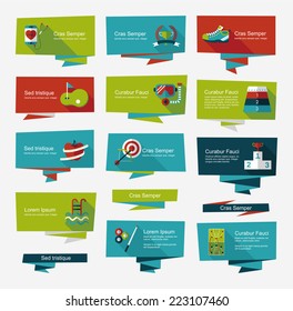 sport flat banner background set