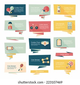 sport flat banner background set