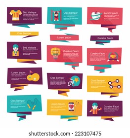 sport flat banner background set