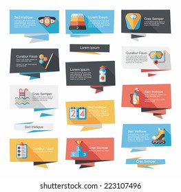 sport flat banner background set