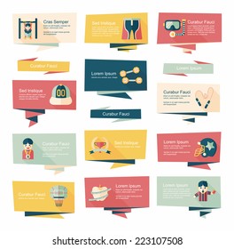 sport flat banner background set