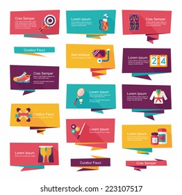 sport flat banner background set