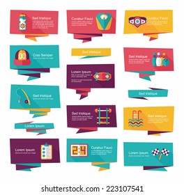 sport flat banner background set
