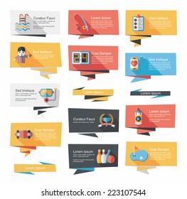sport flat banner background set