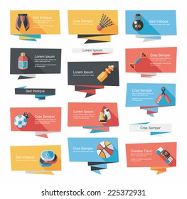 Sport flat banner background set, eps10