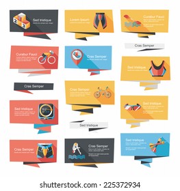 Sport flat banner background set, eps10
