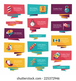 Sport flat banner background set, eps10