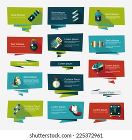 Sport flat banner background set, eps10