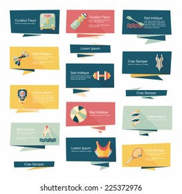 Sport flat banner background set, eps10