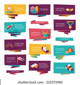 Sport flat banner background set, eps10