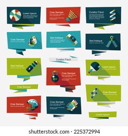 Sport flat banner background set, eps10