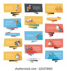 Sport flat banner background set, eps10