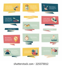 Sport flat banner background set, eps10