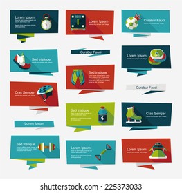 Sport flat banner background set, eps10