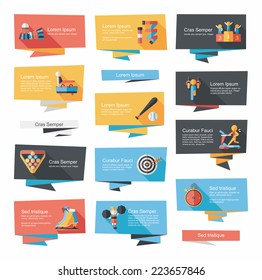 sport flat banner background set,eps10