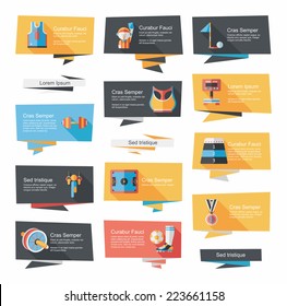 sport flat banner background set,eps10