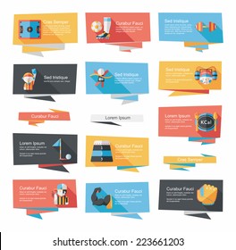 sport flat banner background set,eps10
