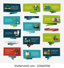 sport flat banner background set,eps10