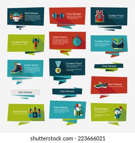 sport flat banner background set,eps10