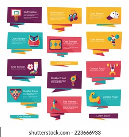 sport flat banner background set,eps10