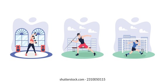 Sport Flat Bundle Design Illustration